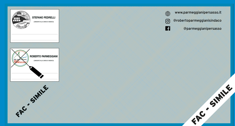 Roberto Parmeggiani per Sasso Marcon - Fac Simile scheda elettorale